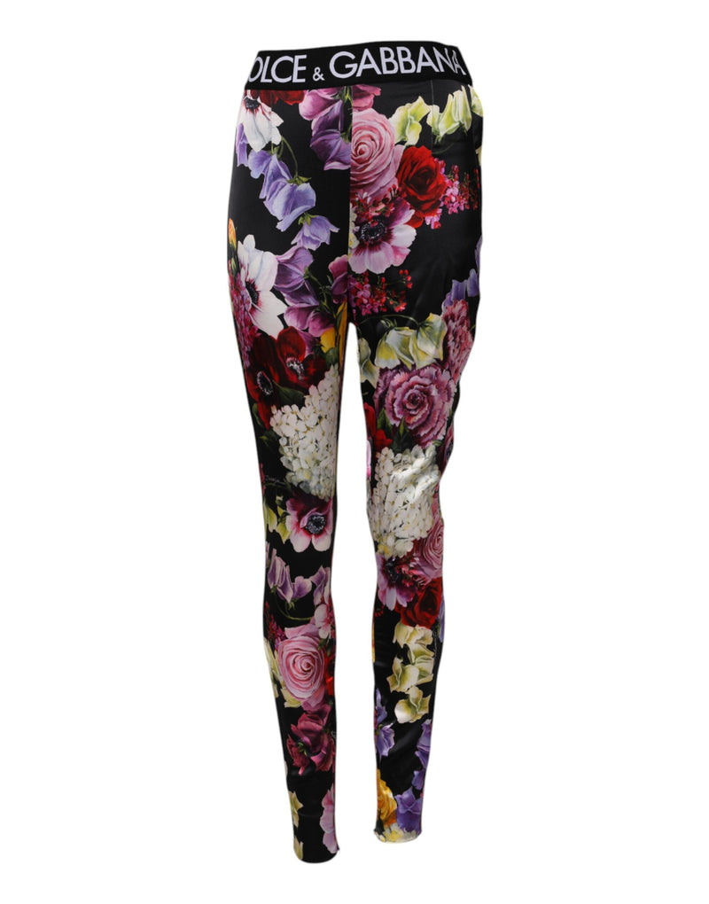 Multicolor Floral Legging Stretch Waist Pants-Dolce & Gabbana-LabelTerrace.com