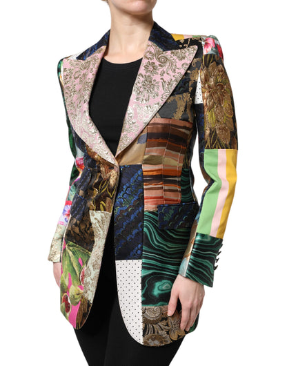 Multicolor Floral Patchwork Jacquard Jacket-Dolce & Gabbana-LabelTerrace.com