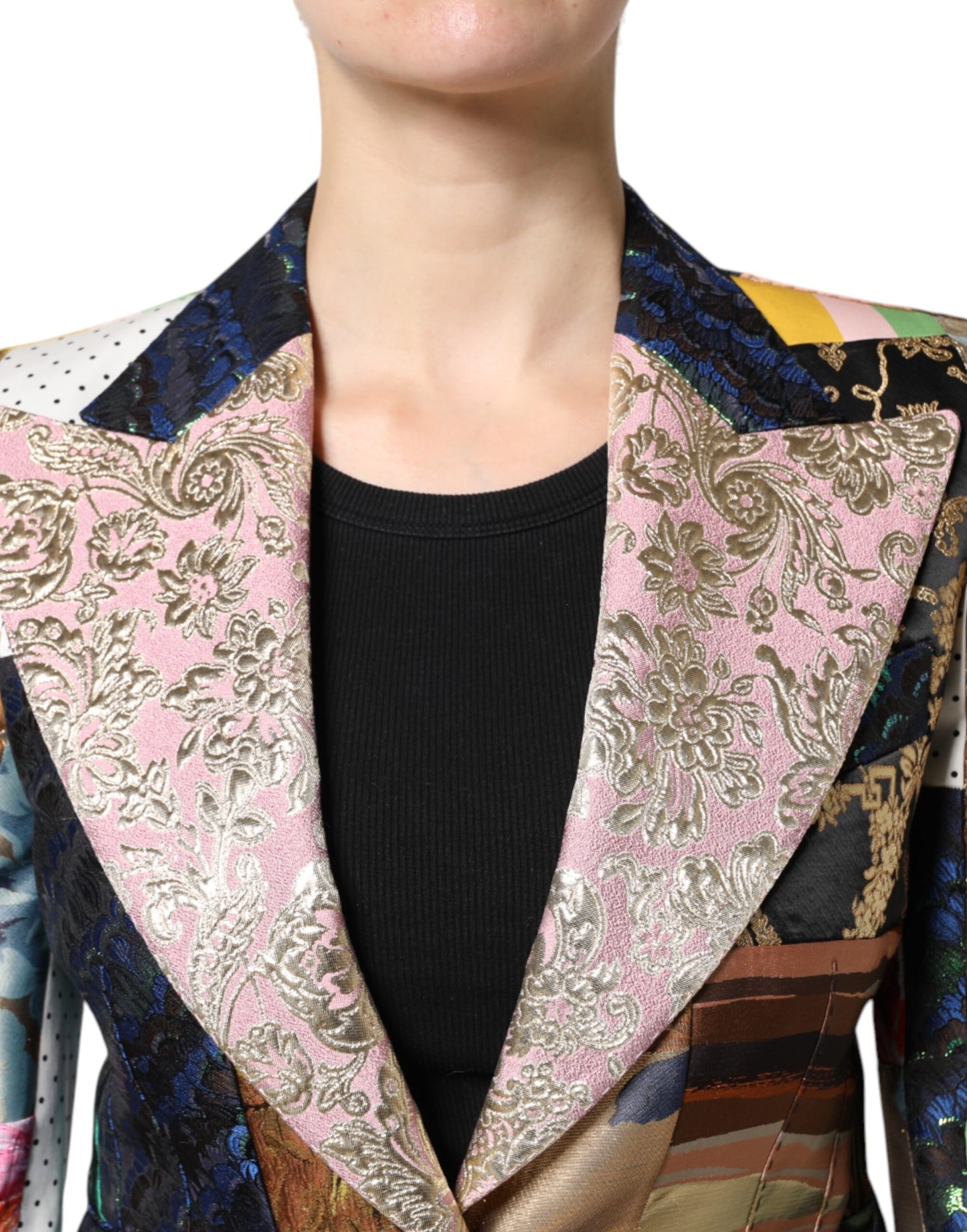 Multicolor Floral Patchwork Jacquard Jacket-Dolce & Gabbana-LabelTerrace.com