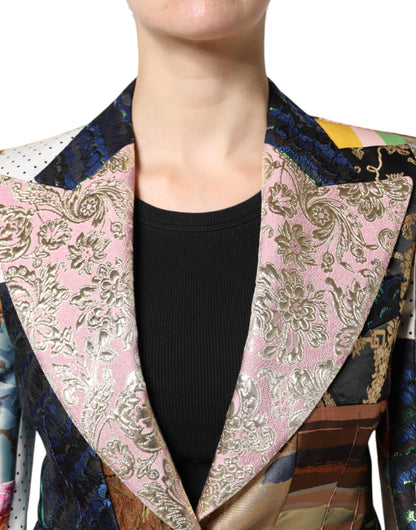 Multicolor Floral Patchwork Jacquard Jacket-Dolce & Gabbana-LabelTerrace.com