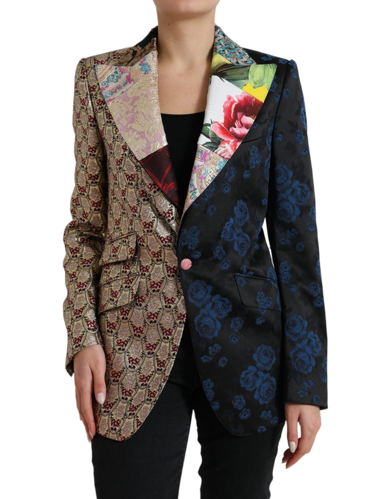 Multicolor Floral Patchwork Jacquard Jacket-Dolce & Gabbana-LabelTerrace.com
