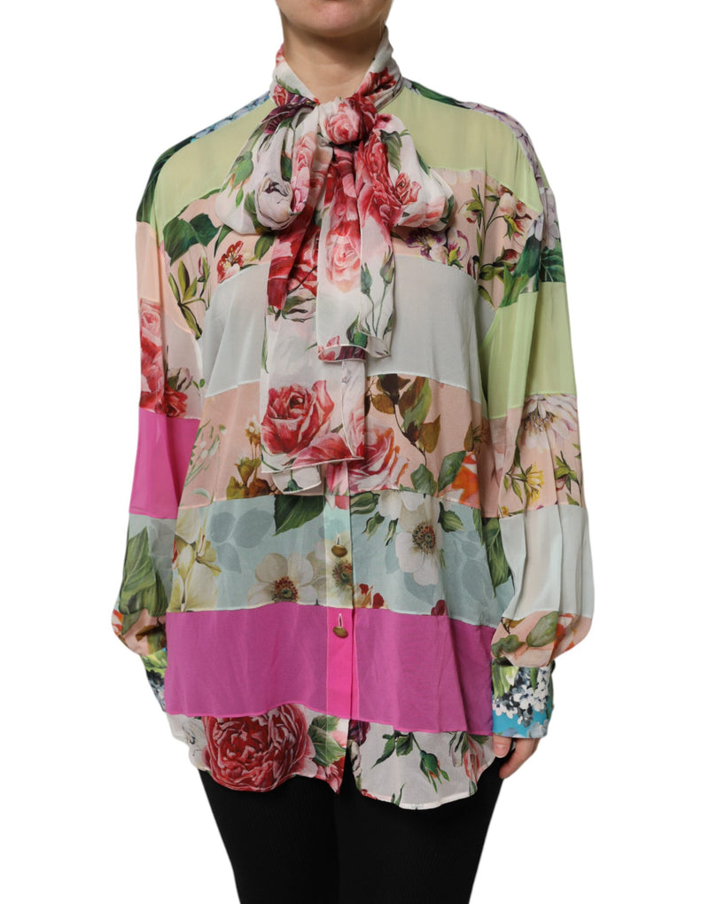Multicolor Floral Patchwork Long Sleeves Top-Dolce & Gabbana-LabelTerrace.com