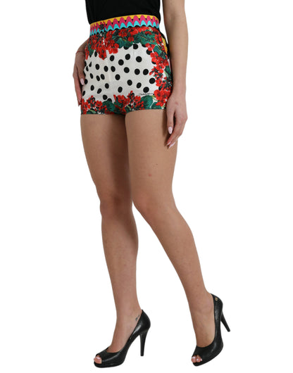 Multicolor Floral Polka Dot Hot Pants Shorts-Dolce & Gabbana-LabelTerrace.com