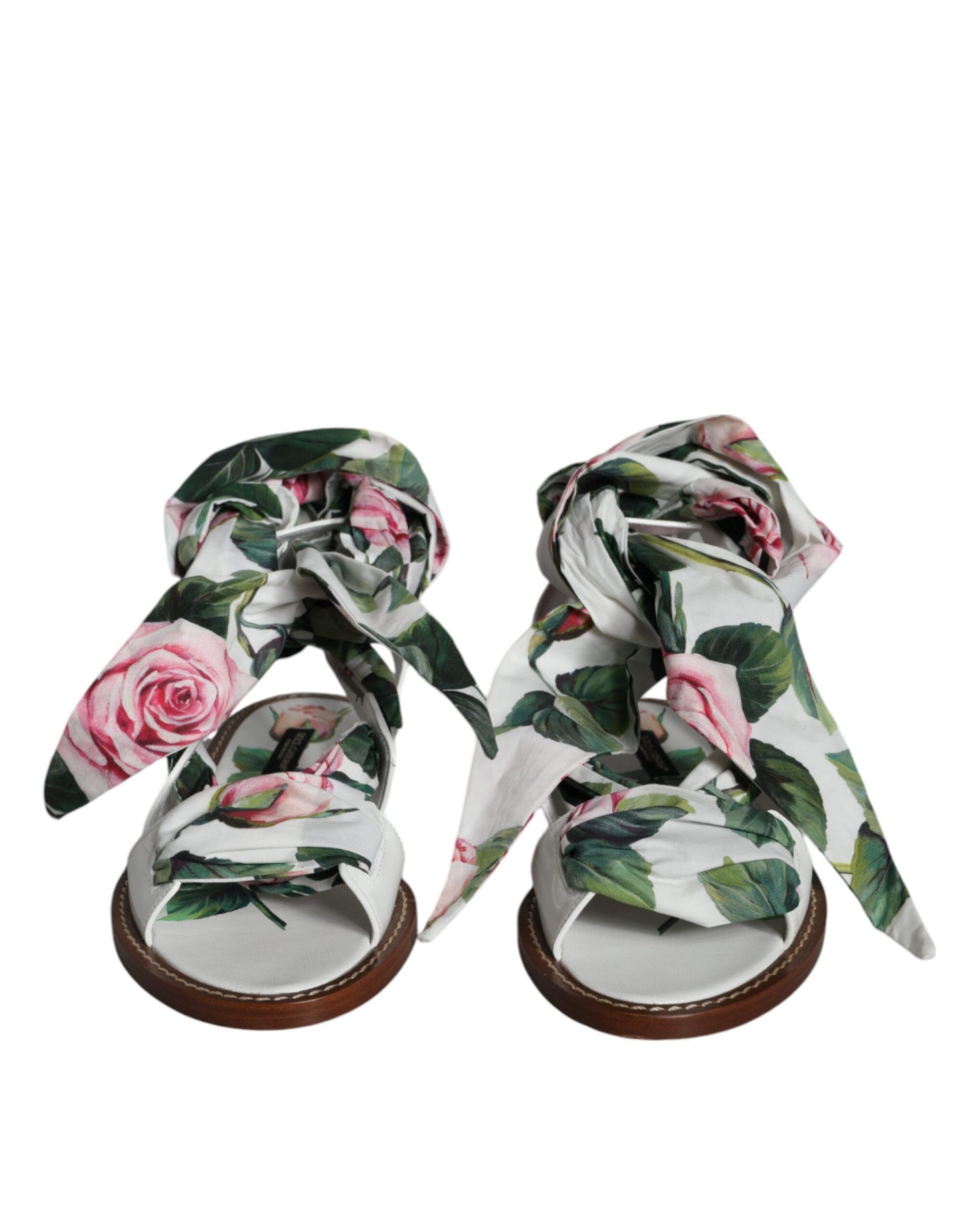 Multicolor Floral Print Ankle Wrap Sandals Shoes-Dolce & Gabbana-LabelTerrace.com