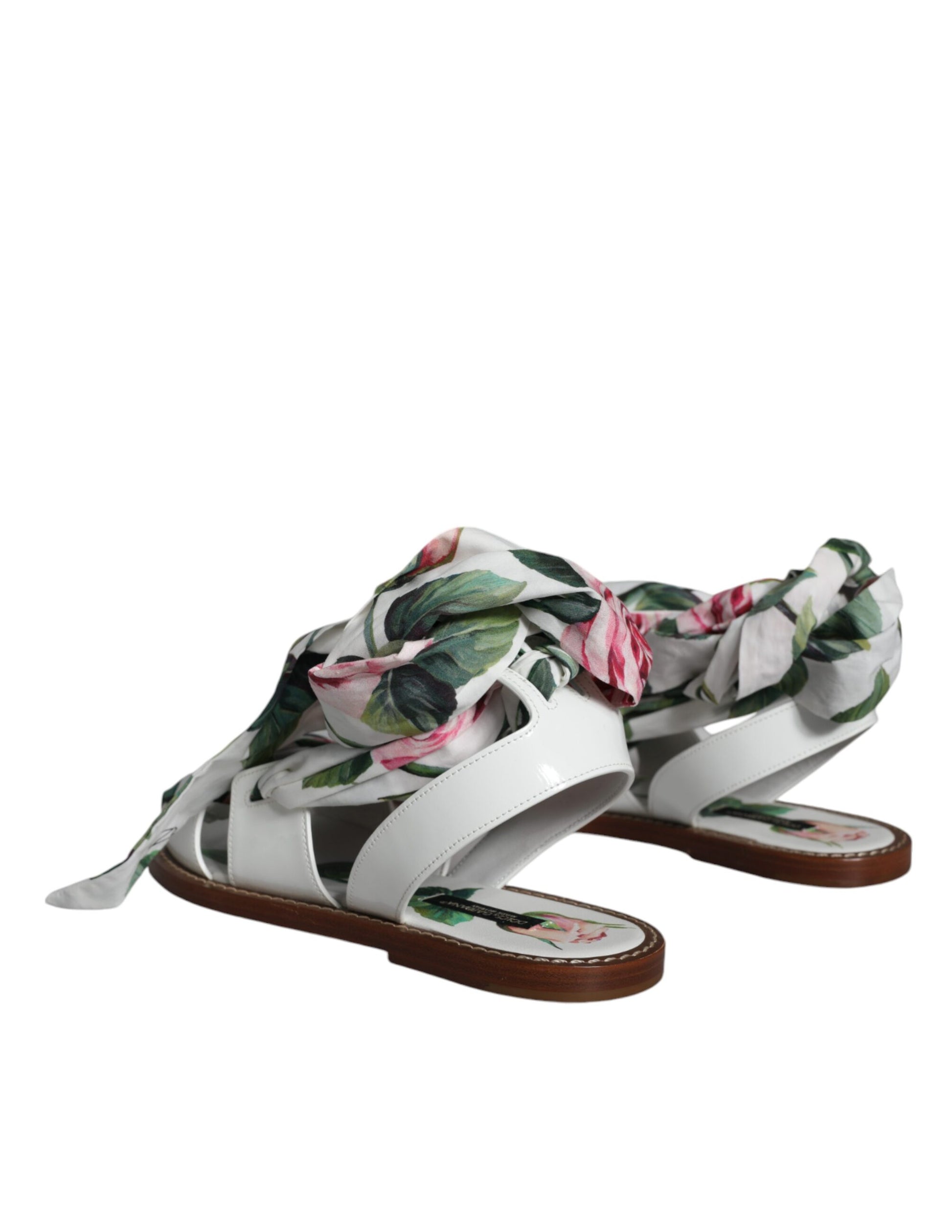 Multicolor Floral Print Ankle Wrap Sandals Shoes-Dolce & Gabbana-LabelTerrace.com