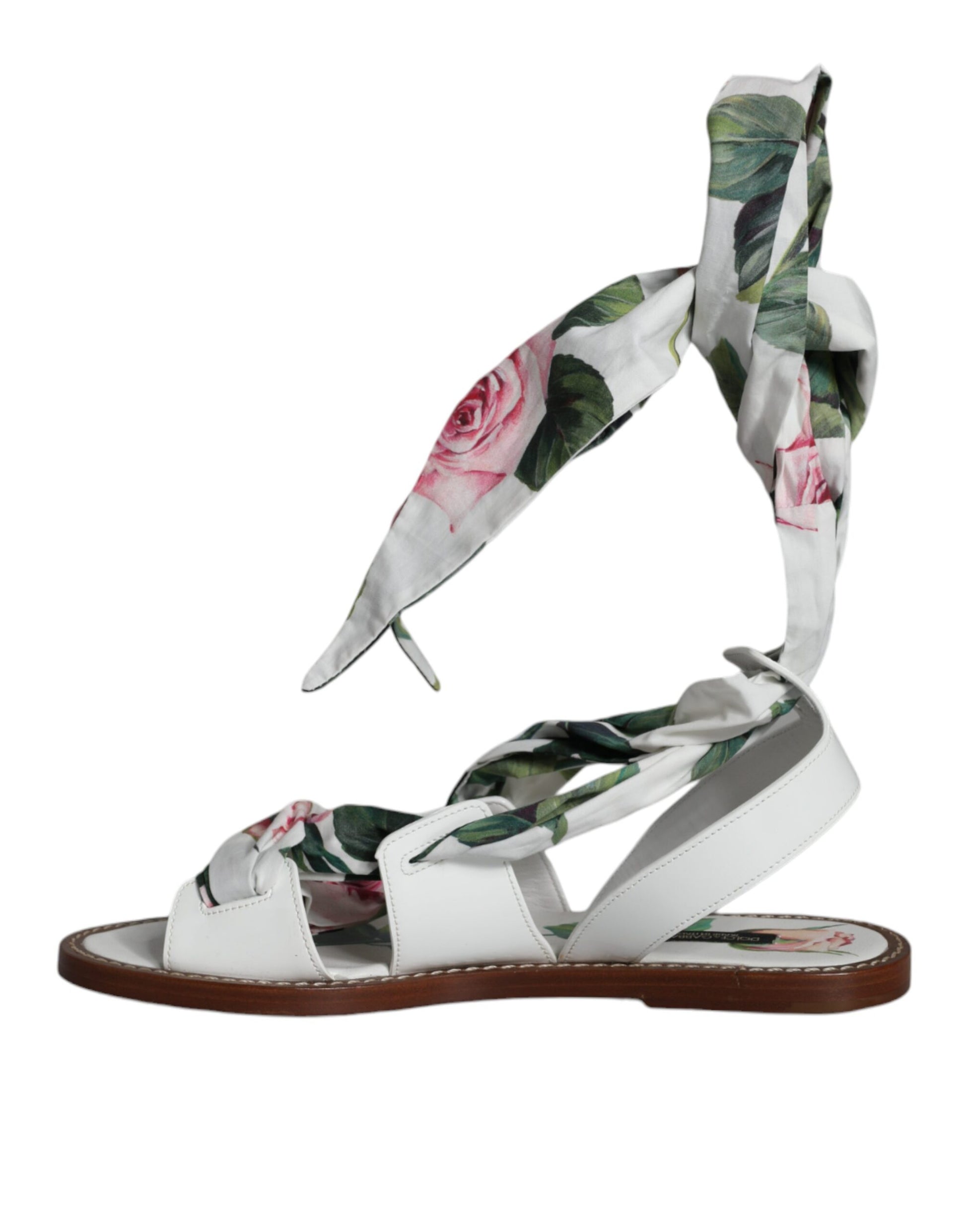 Multicolor Floral Print Ankle Wrap Sandals Shoes-Dolce & Gabbana-LabelTerrace.com