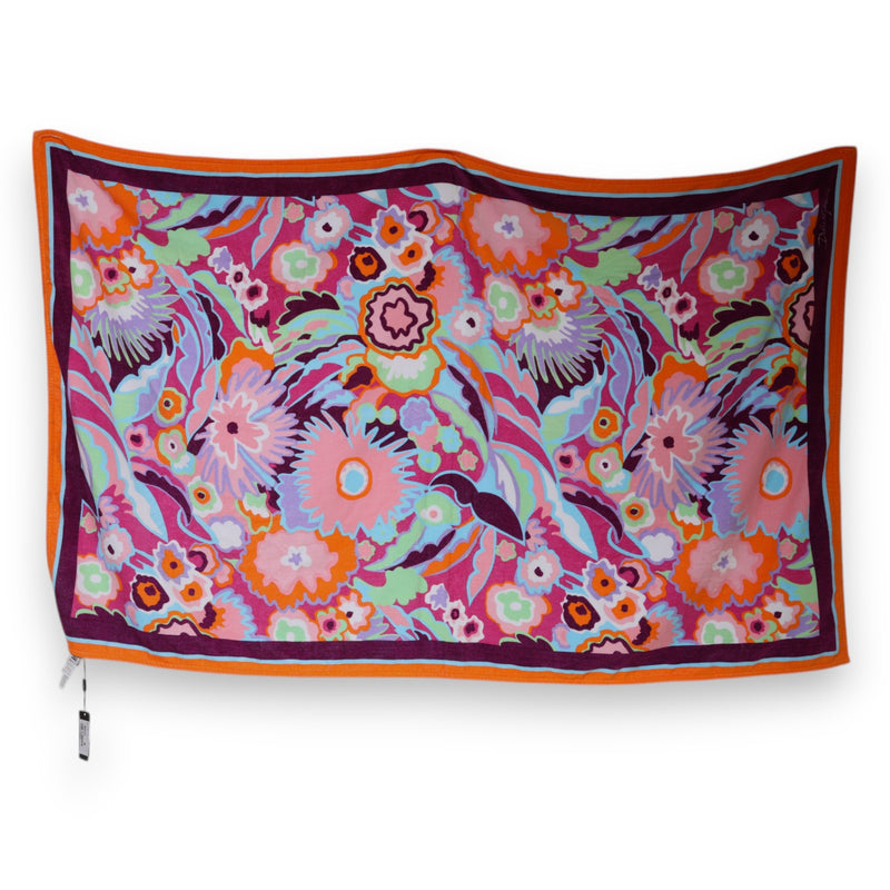 Multicolor Floral Print Cotton Beach Towel-Dolce & Gabbana-LabelTerrace.com