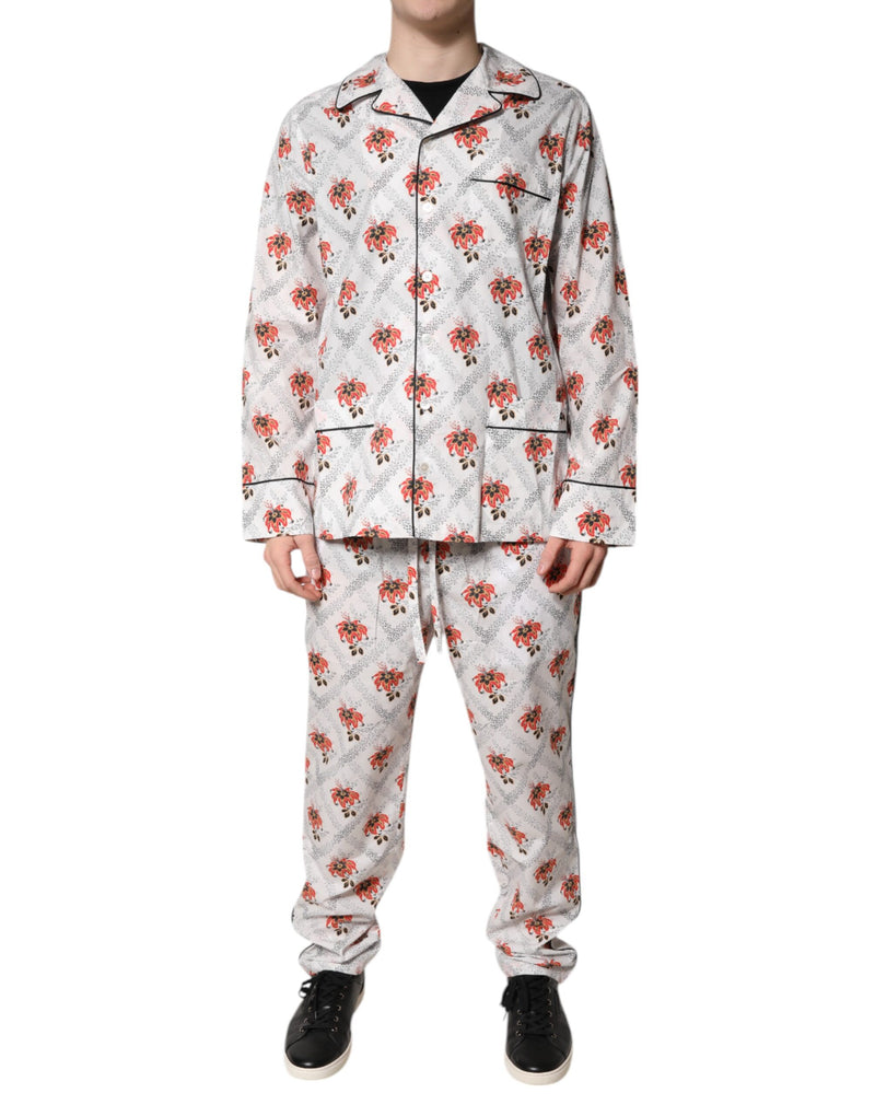 Multicolor Floral Print Cotton Pajama Set Sleepwear-Dolce & Gabbana-LabelTerrace.com