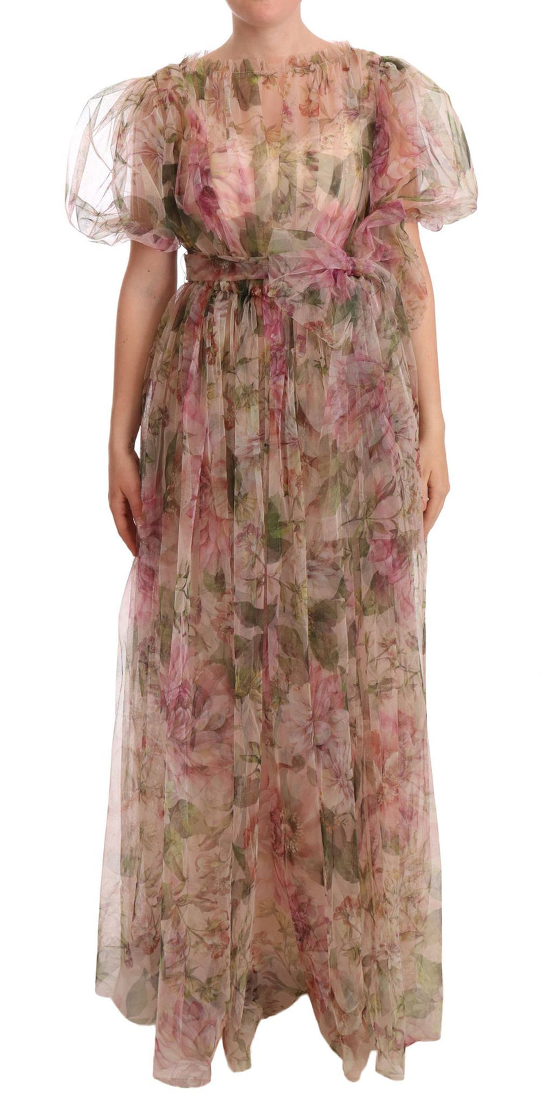 Multicolor Floral Print Long Maxi Gown Dress-Dolce & Gabbana-LabelTerrace.com