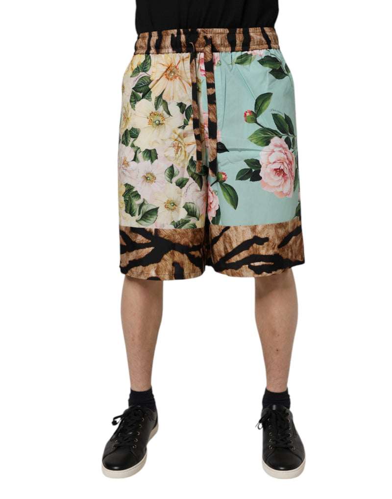 Multicolor Floral Print Men Bermuda Shorts-Dolce & Gabbana-LabelTerrace.com