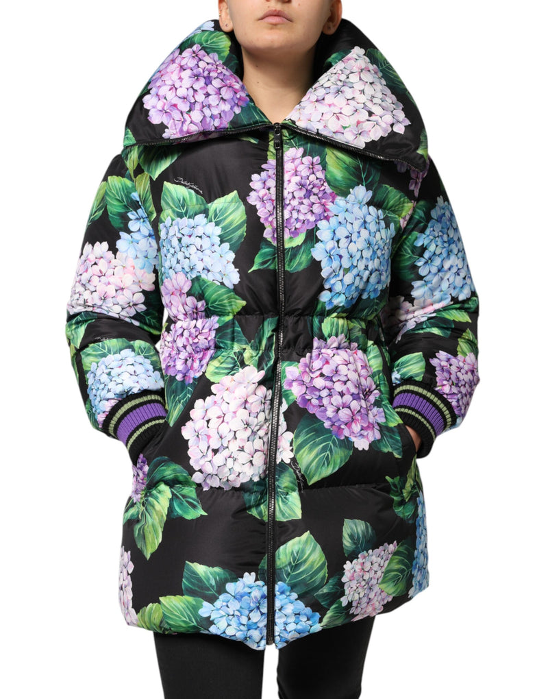 Multicolor Floral Print Puffer Quilted Jacket-Dolce & Gabbana-LabelTerrace.com