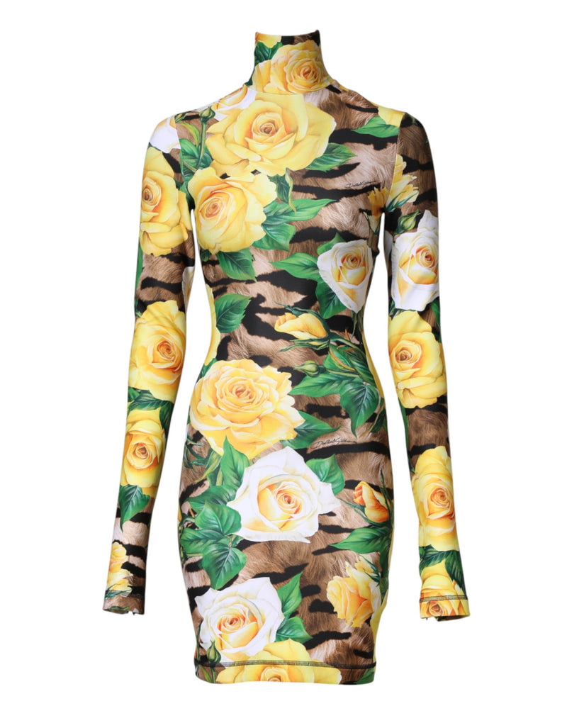 Multicolor Floral Print Sheath Mini Dress