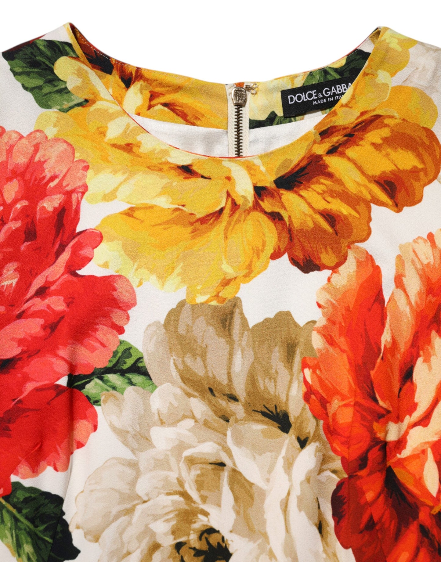 Multicolor Floral Print Viscose Sheath Dress-Dolce & Gabbana-LabelTerrace.com