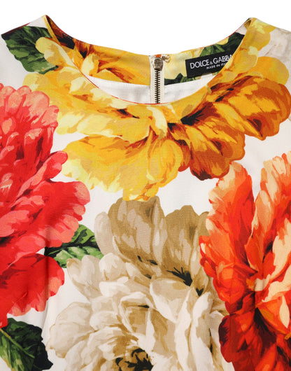 Multicolor Floral Print Viscose Sheath Dress-Dolce & Gabbana-LabelTerrace.com