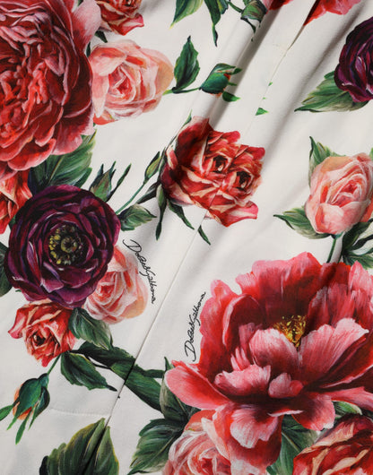 Multicolor Floral Print Viscose Sheath Dress-Dolce & Gabbana-LabelTerrace.com