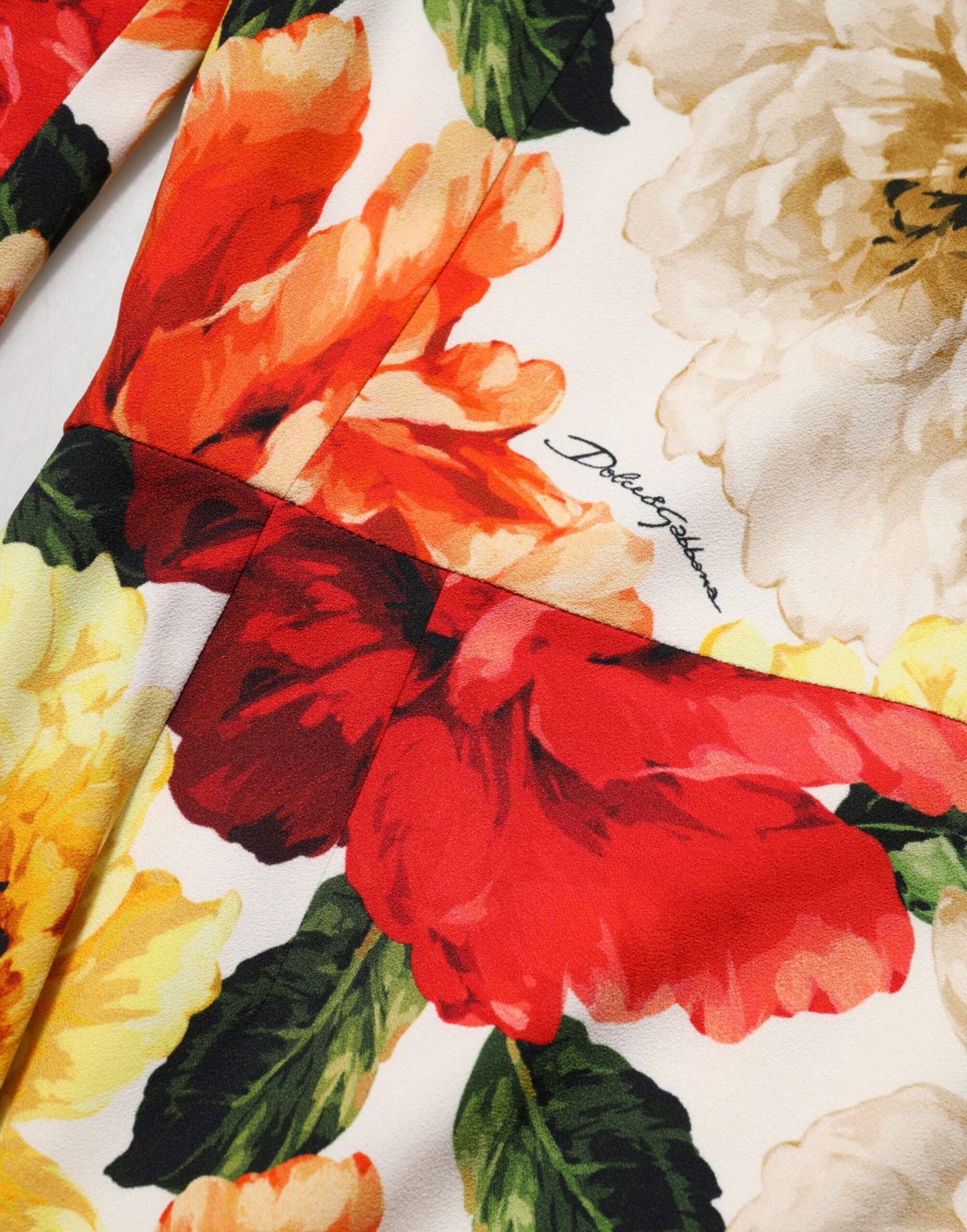Multicolor Floral Print Viscose Sheath Dress-Dolce & Gabbana-LabelTerrace.com