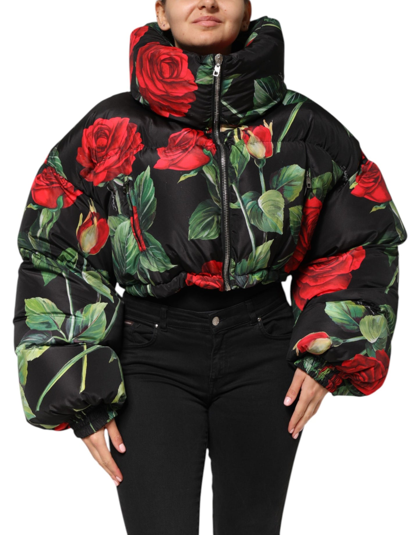 Multicolor Floral Puffer Coat Full Zip Jacket-Dolce & Gabbana-LabelTerrace.com