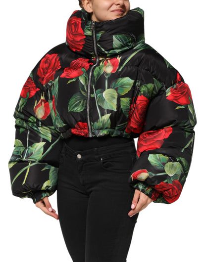 Multicolor Floral Puffer Coat Full Zip Jacket-Dolce & Gabbana-LabelTerrace.com