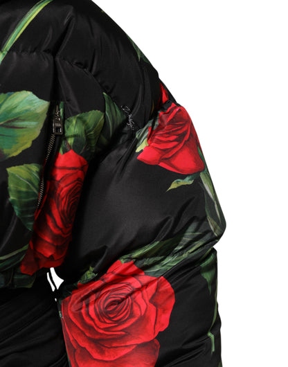 Multicolor Floral Puffer Coat Full Zip Jacket-Dolce & Gabbana-LabelTerrace.com