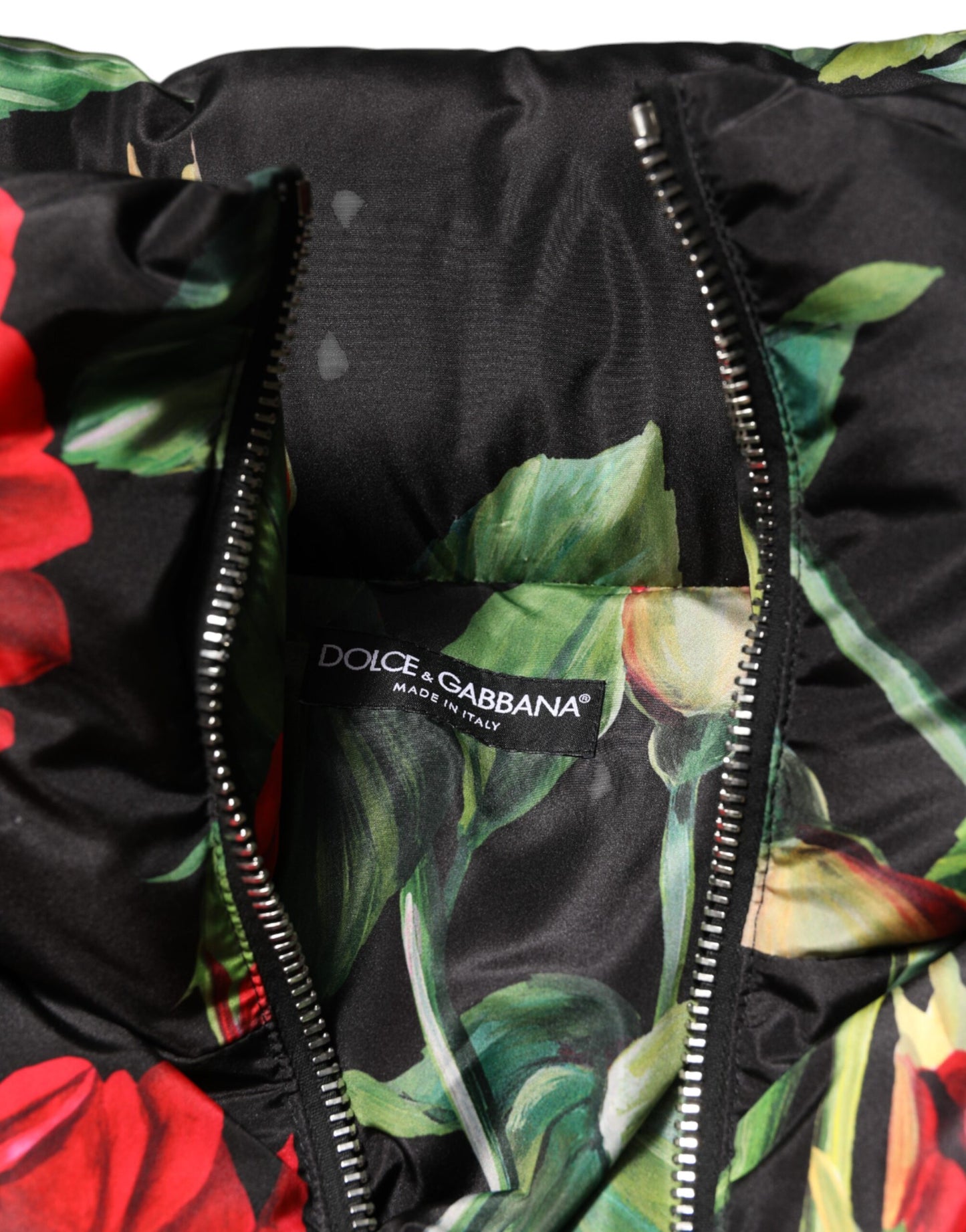 Multicolor Floral Puffer Coat Full Zip Jacket-Dolce & Gabbana-LabelTerrace.com