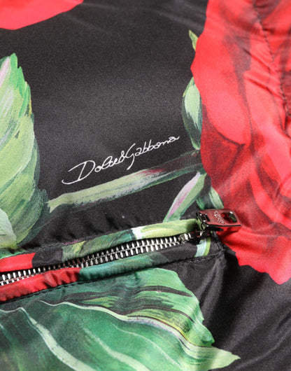 Multicolor Floral Puffer Coat Full Zip Jacket-Dolce & Gabbana-LabelTerrace.com