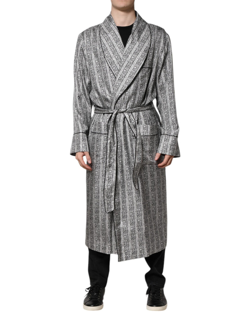 Multicolor Floral Robe Coat Wrap Jacket-Dolce & Gabbana-LabelTerrace.com