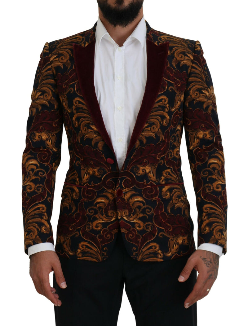 Multicolor Floral Single Breasted Martini Blazer-Dolce & Gabbana-LabelTerrace.com