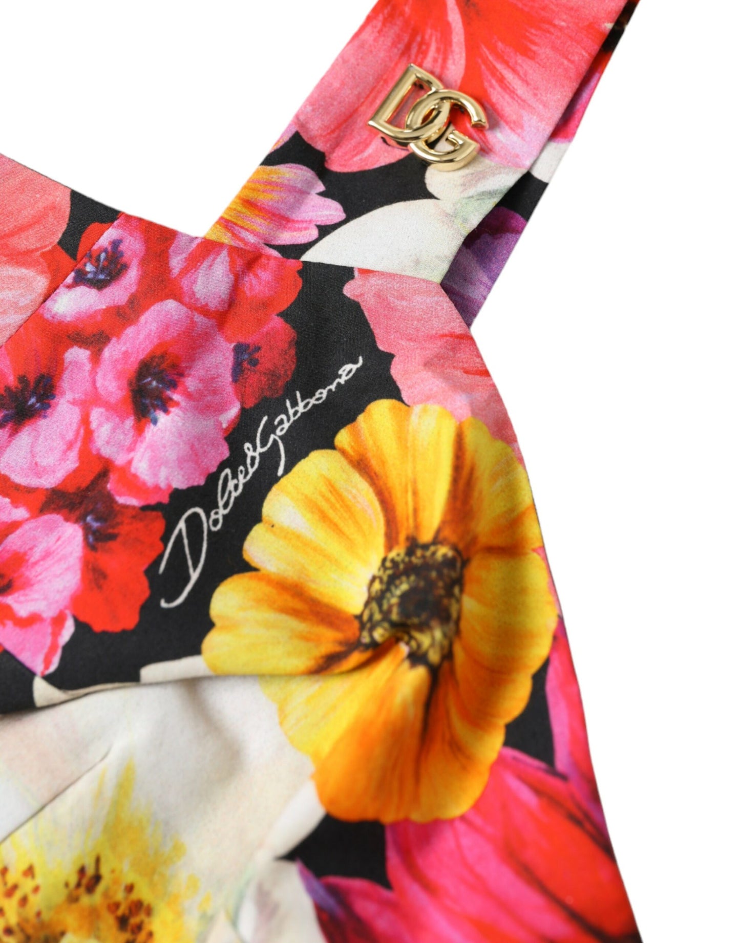 Multicolor Floral Sleeveless Bustier Crop Top-Dolce & Gabbana-LabelTerrace.com