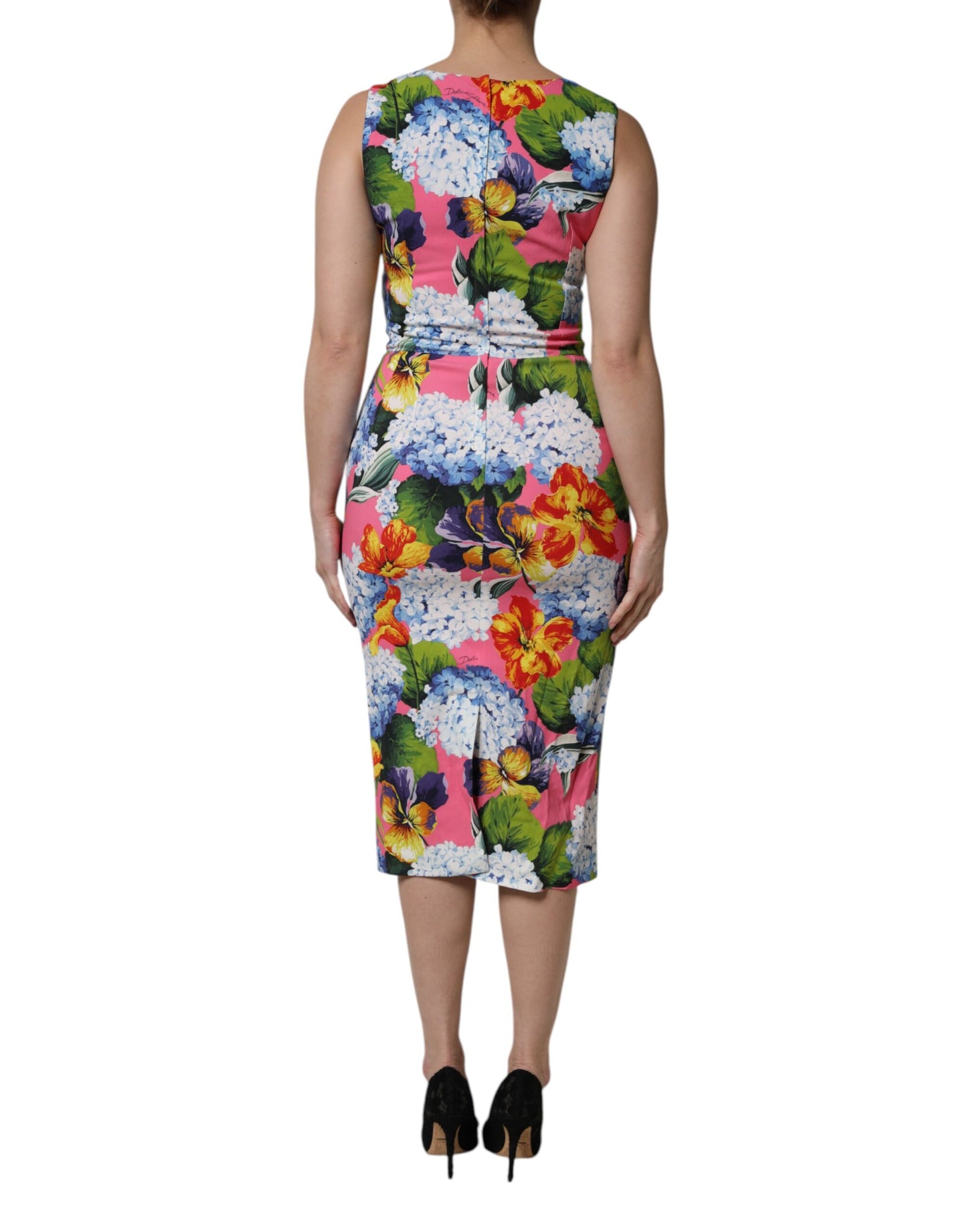 Multicolor Floral Sleeveless Sheath Dress-Dolce & Gabbana-LabelTerrace.com