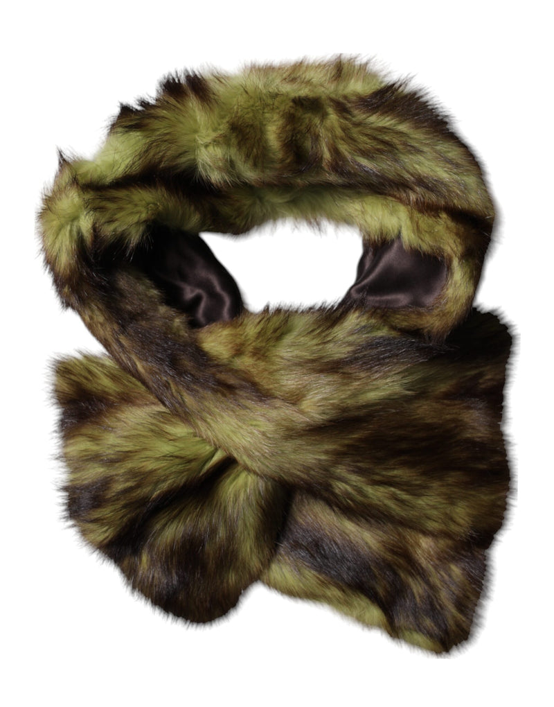 Multicolor Fur Shawl Neck Wrap Cover Collar Scarf-Dolce & Gabbana-LabelTerrace.com