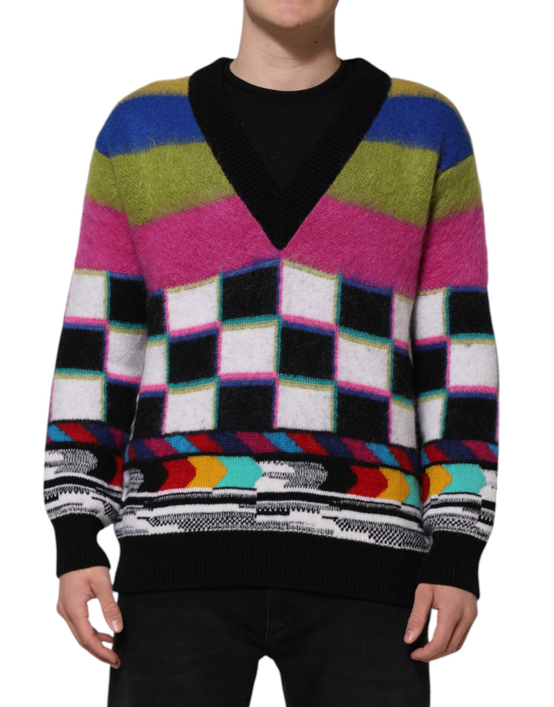 Multicolor Glitch Design Pullover Sweater-Dolce & Gabbana-LabelTerrace.com