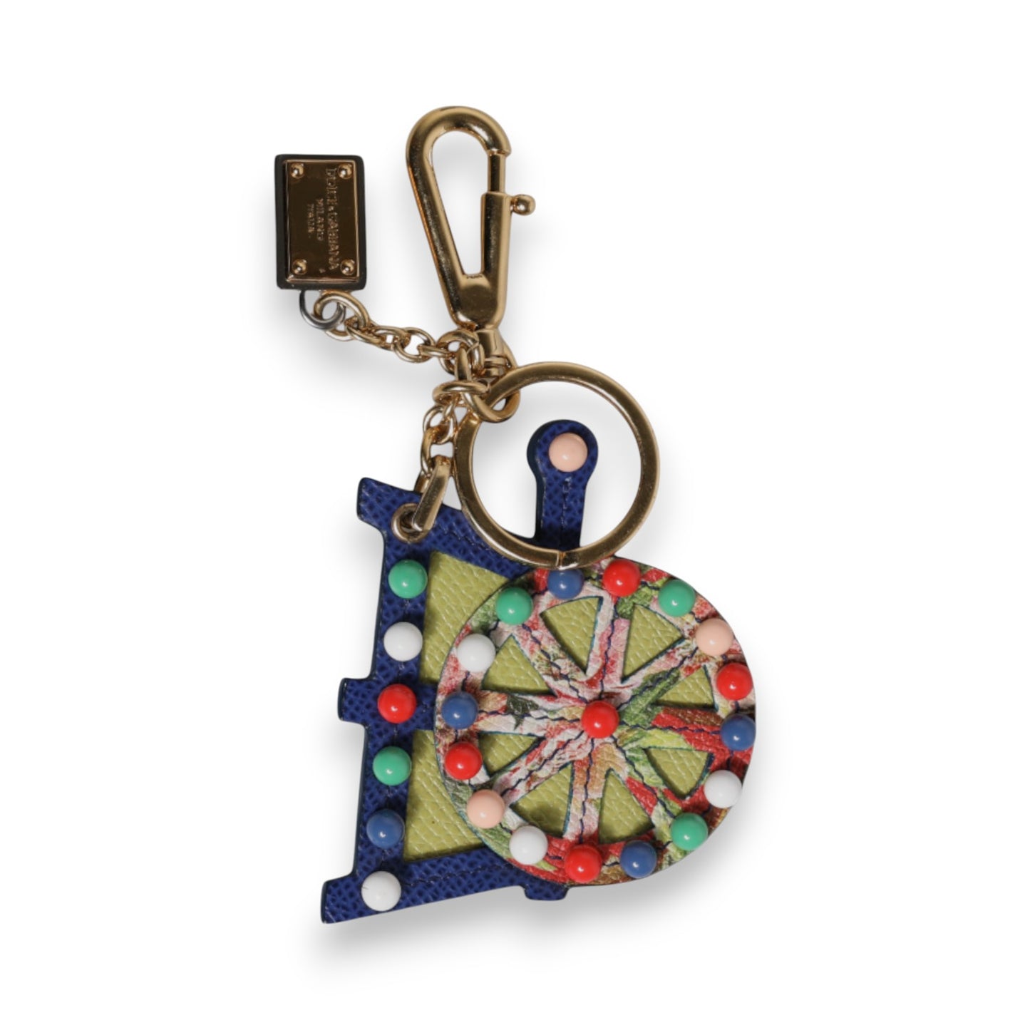 Multicolor Gold Tone Carretto Keychain Keyring-Dolce & Gabbana-LabelTerrace.com