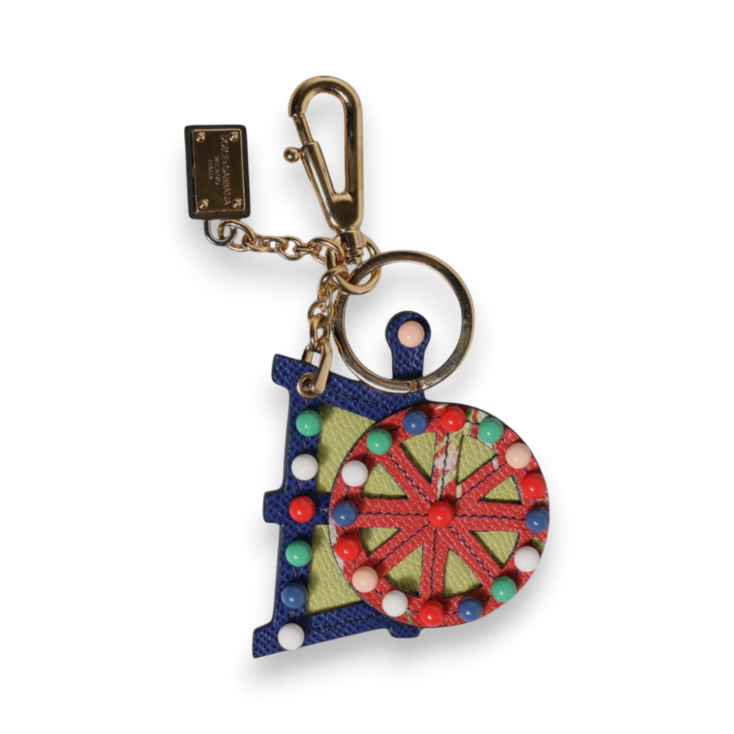 Multicolor Gold Tone Carretto Keychain Keyring-Dolce & Gabbana-LabelTerrace.com