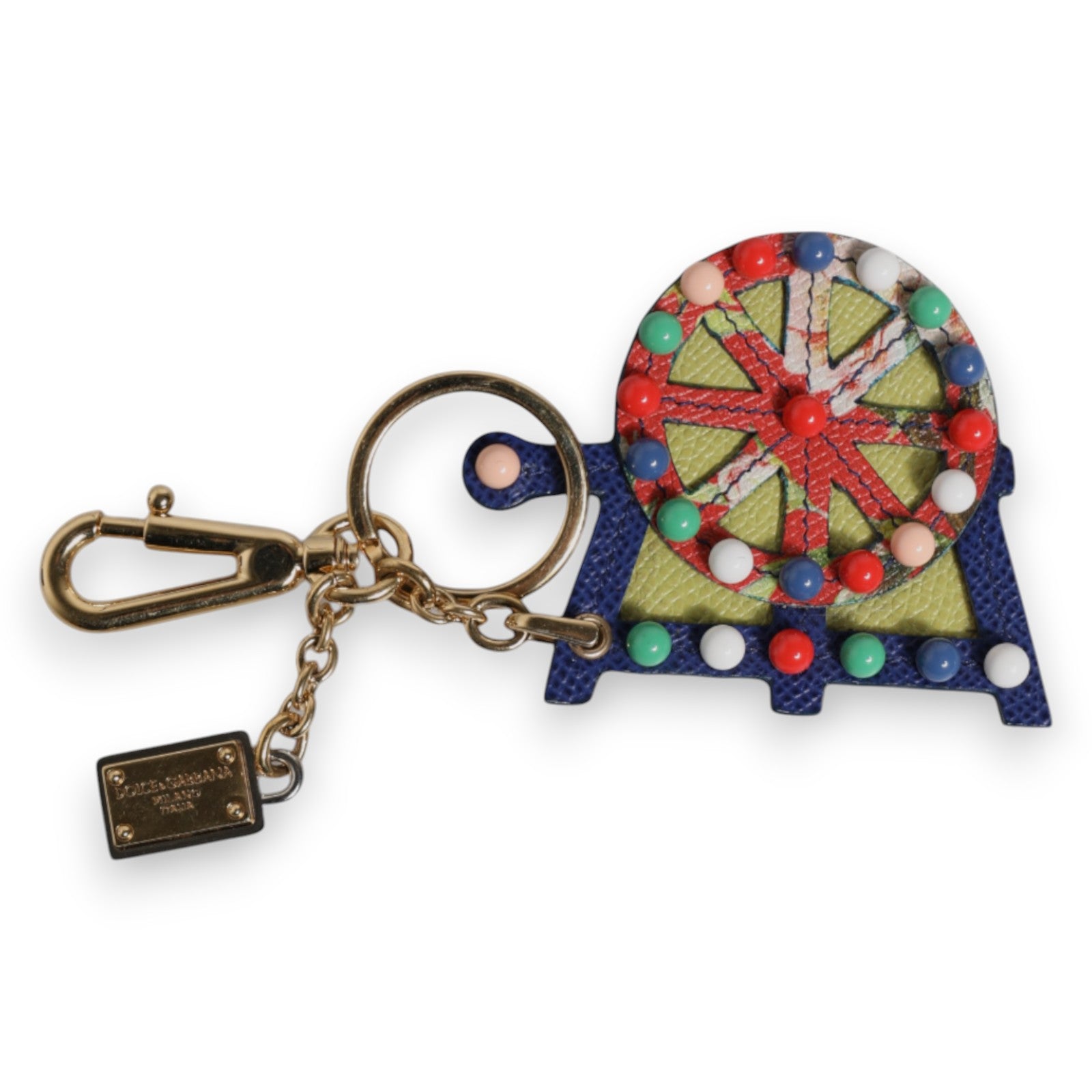 Multicolor Gold Tone Carretto Keychain Keyring-Dolce & Gabbana-LabelTerrace.com