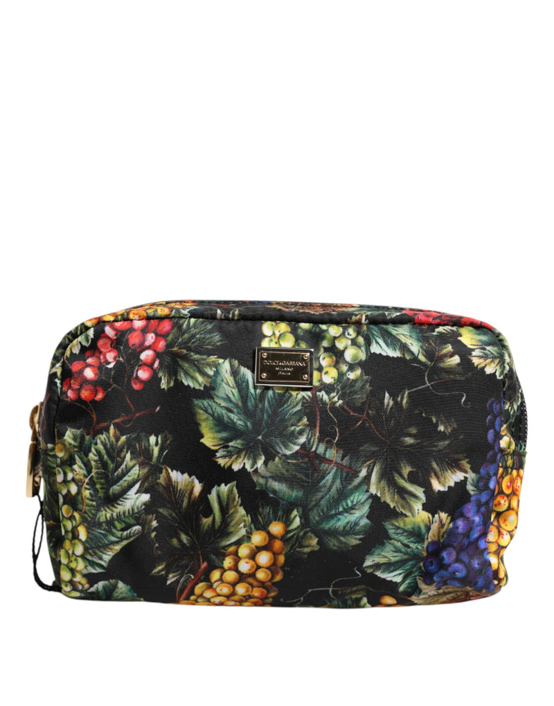 Multicolor Grape Print Clutch Logo Plaque Pouch Bag-Dolce & Gabbana-LabelTerrace.com