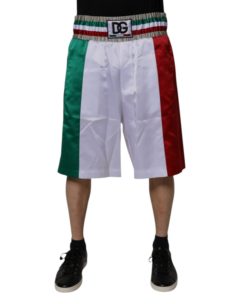 Multicolor Italia Polyester Bermuda Shorts-Dolce & Gabbana-LabelTerrace.com