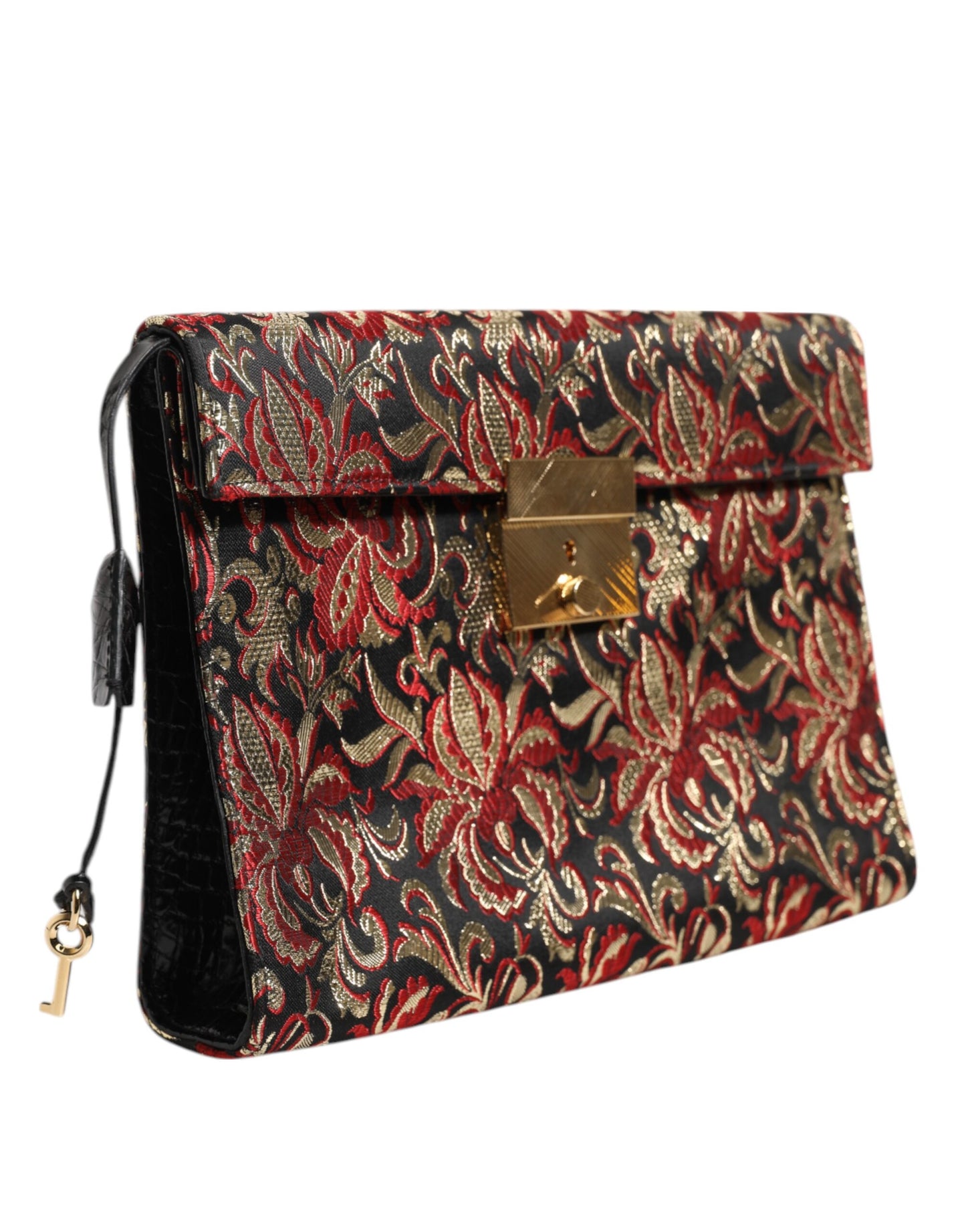 Multicolor Jacquard Floral Document Briefcase Bag-Dolce & Gabbana-LabelTerrace.com