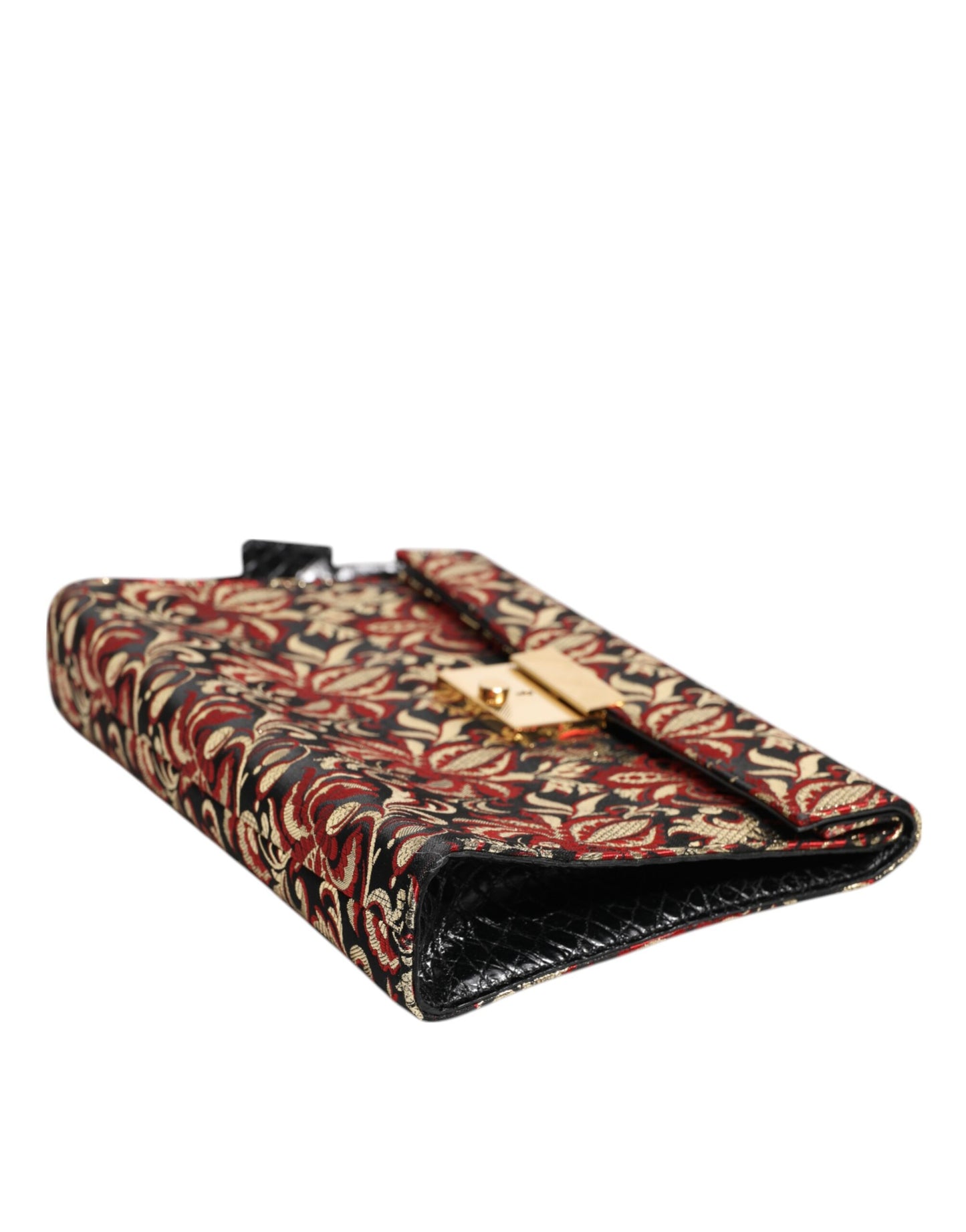 Multicolor Jacquard Floral Document Briefcase Bag-Dolce & Gabbana-LabelTerrace.com