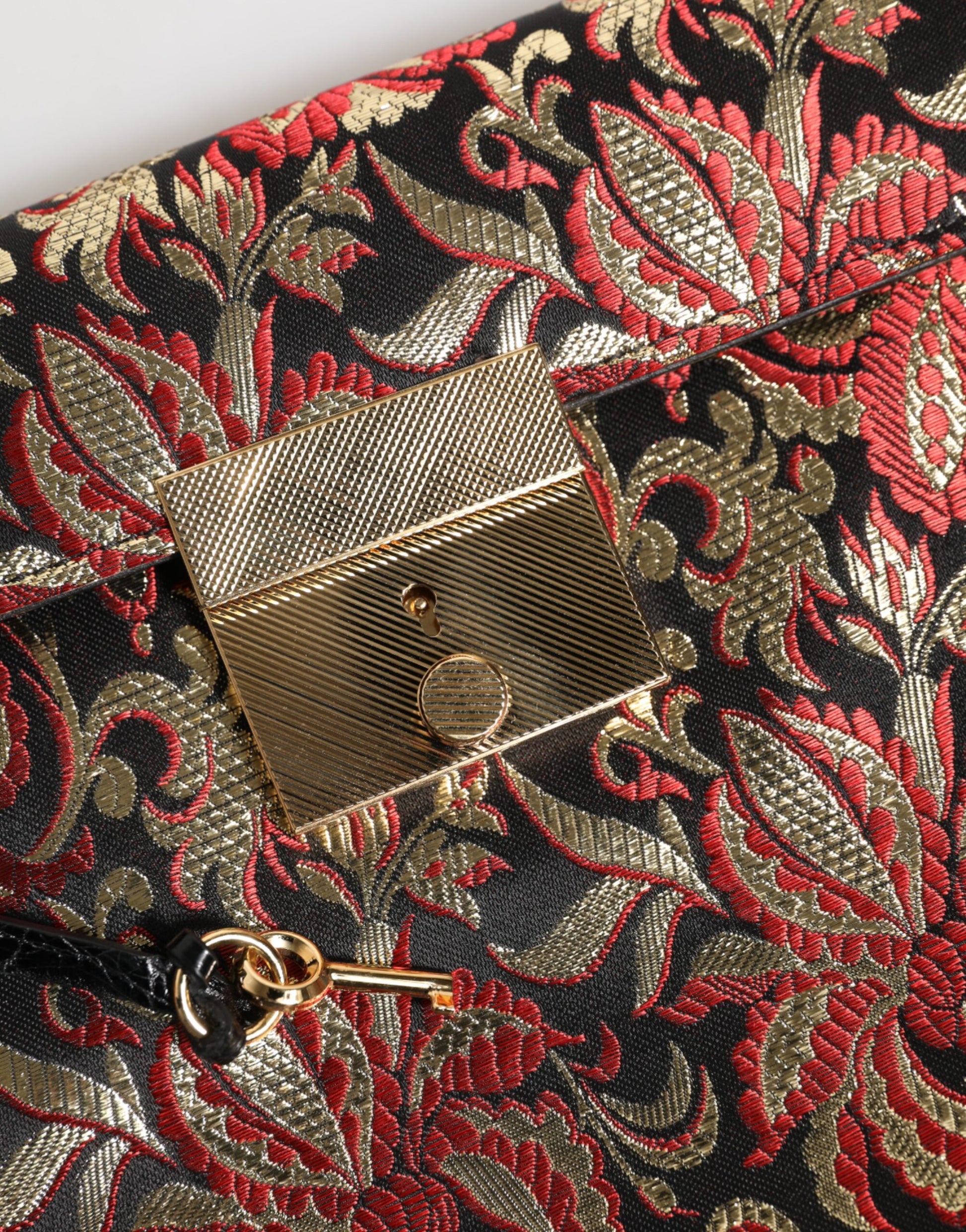 Multicolor Jacquard Floral Document Briefcase Bag-Dolce & Gabbana-LabelTerrace.com