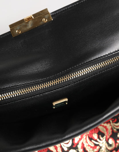 Multicolor Jacquard Floral Document Briefcase Bag-Dolce & Gabbana-LabelTerrace.com