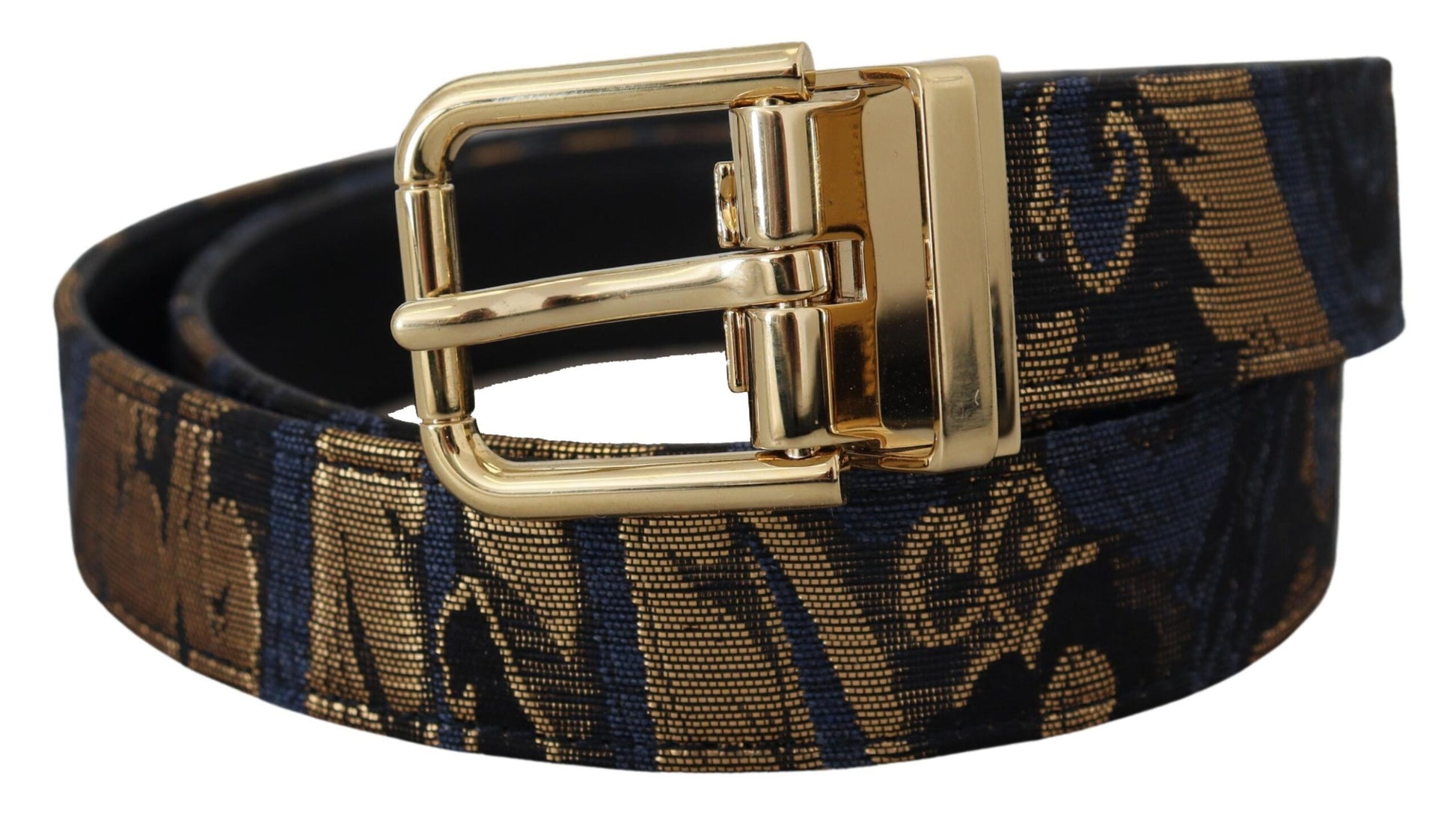 Multicolor Jacquard Leather Logo Buckle Belt-Dolce & Gabbana-LabelTerrace.com