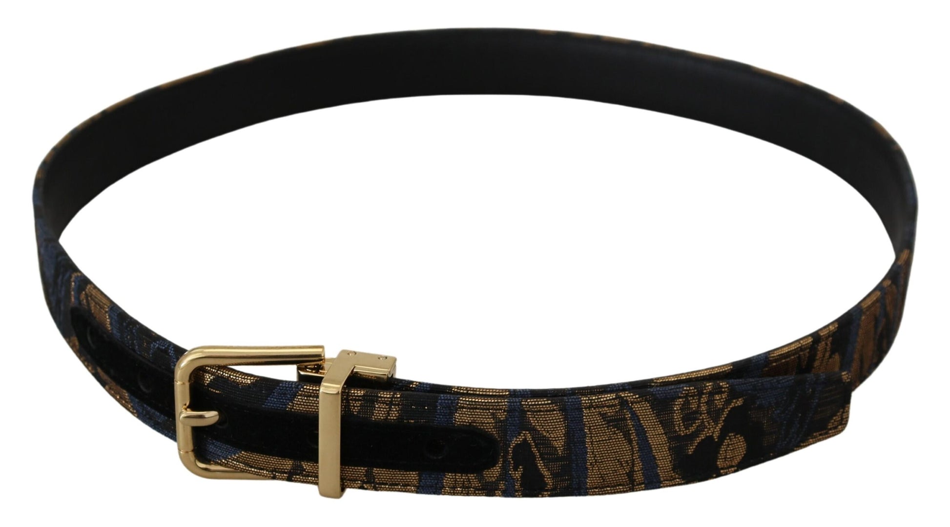 Multicolor Jacquard Leather Logo Buckle Belt-Dolce & Gabbana-LabelTerrace.com