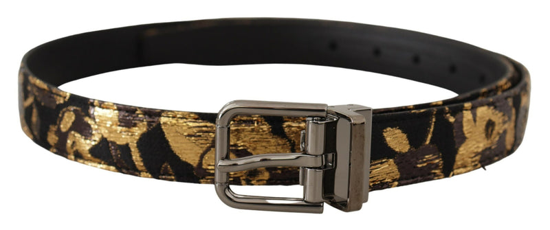 Multicolor Jacquard Leather Logo Metal Buckle Belt-Dolce & Gabbana-LabelTerrace.com