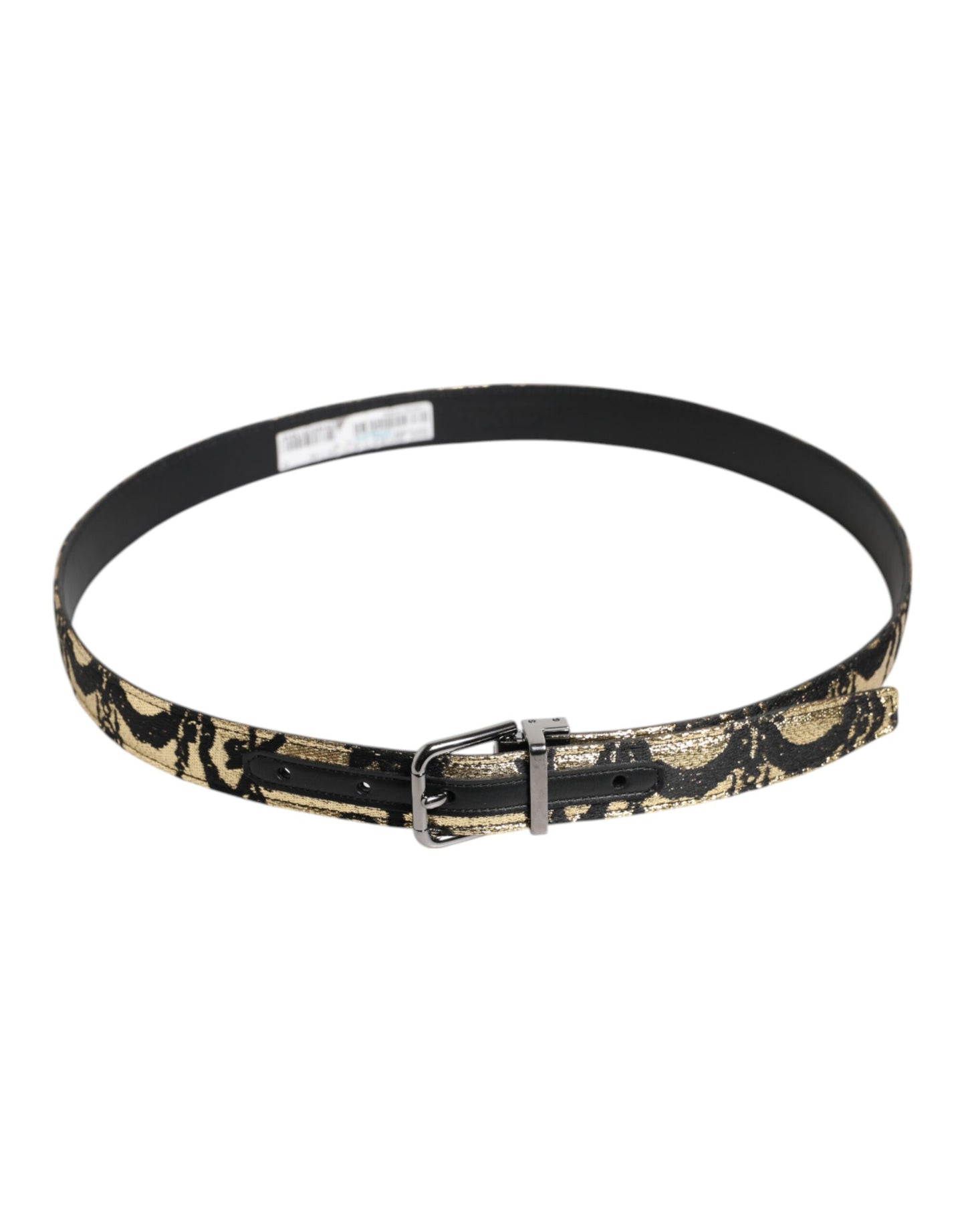 Multicolor Jacquard Leather Metal Buckle Belt-Dolce & Gabbana-LabelTerrace.com