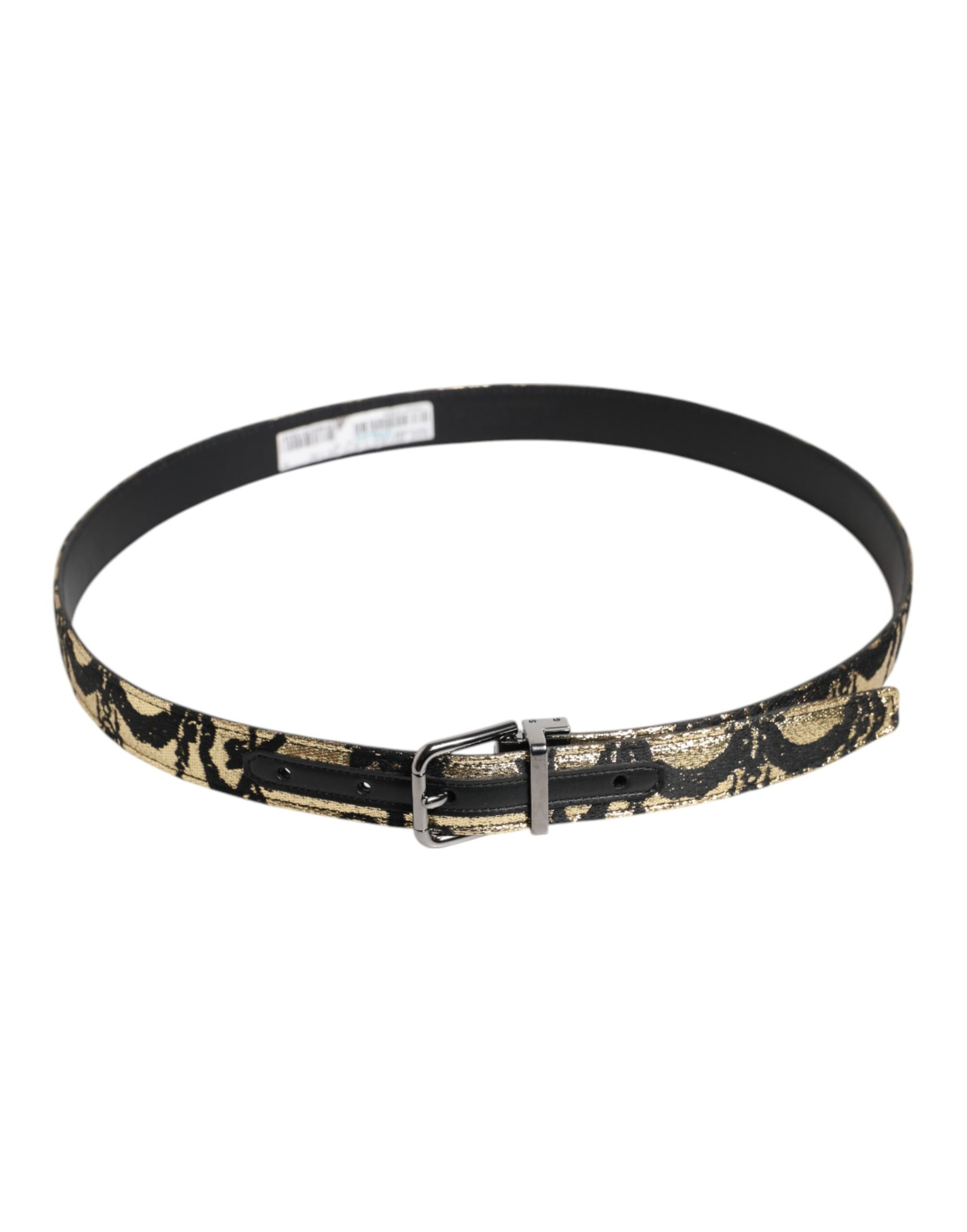 Multicolor Jacquard Leather Metal Buckle Belt-Dolce & Gabbana-LabelTerrace.com
