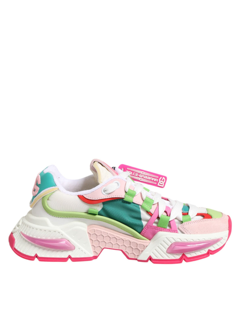 Multicolor Leather Airmaster Low Top Sneaker Shoes-Dolce & Gabbana-LabelTerrace.com