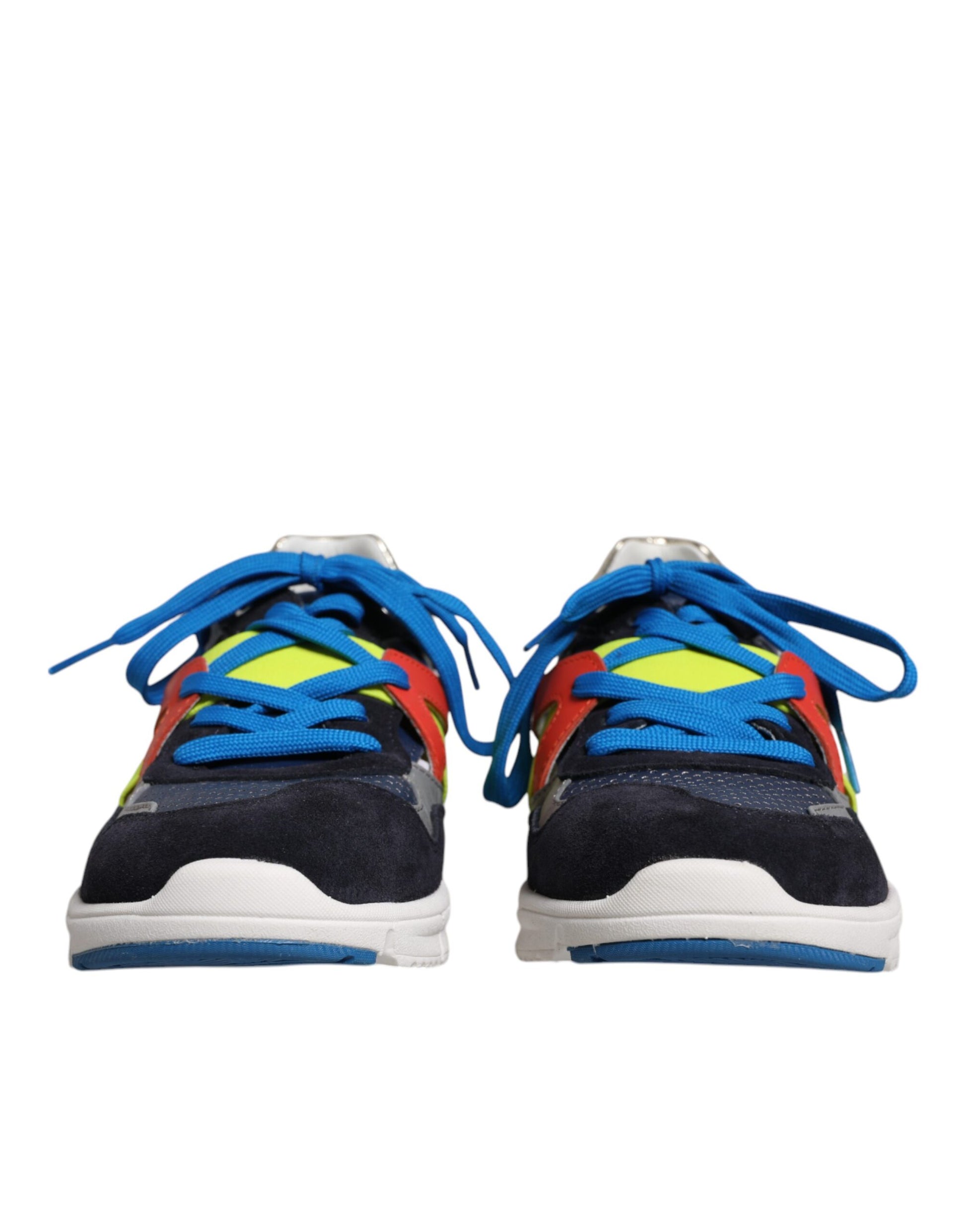 Multicolor Leather Suede Low Top Sneakers Shoes-Dolce & Gabbana-LabelTerrace.com
