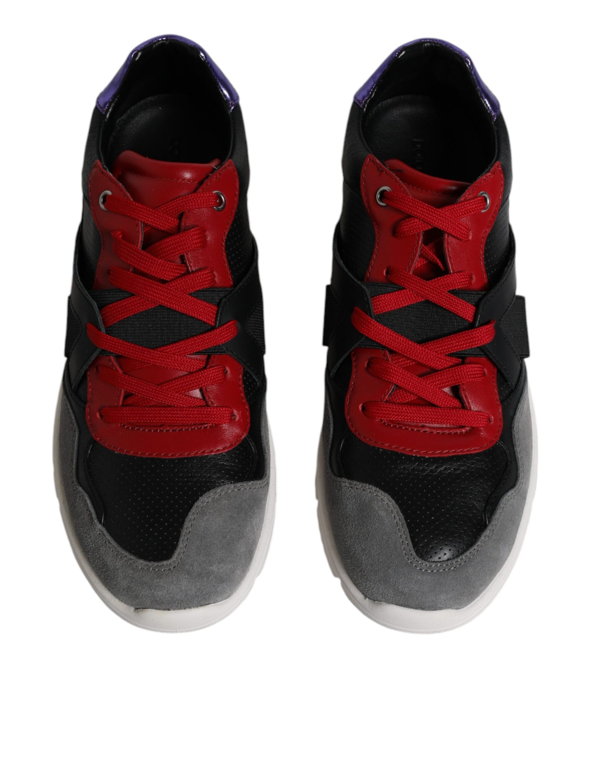 Multicolor Leather Suede Low Top Sneakers Shoes-Dolce & Gabbana-LabelTerrace.com