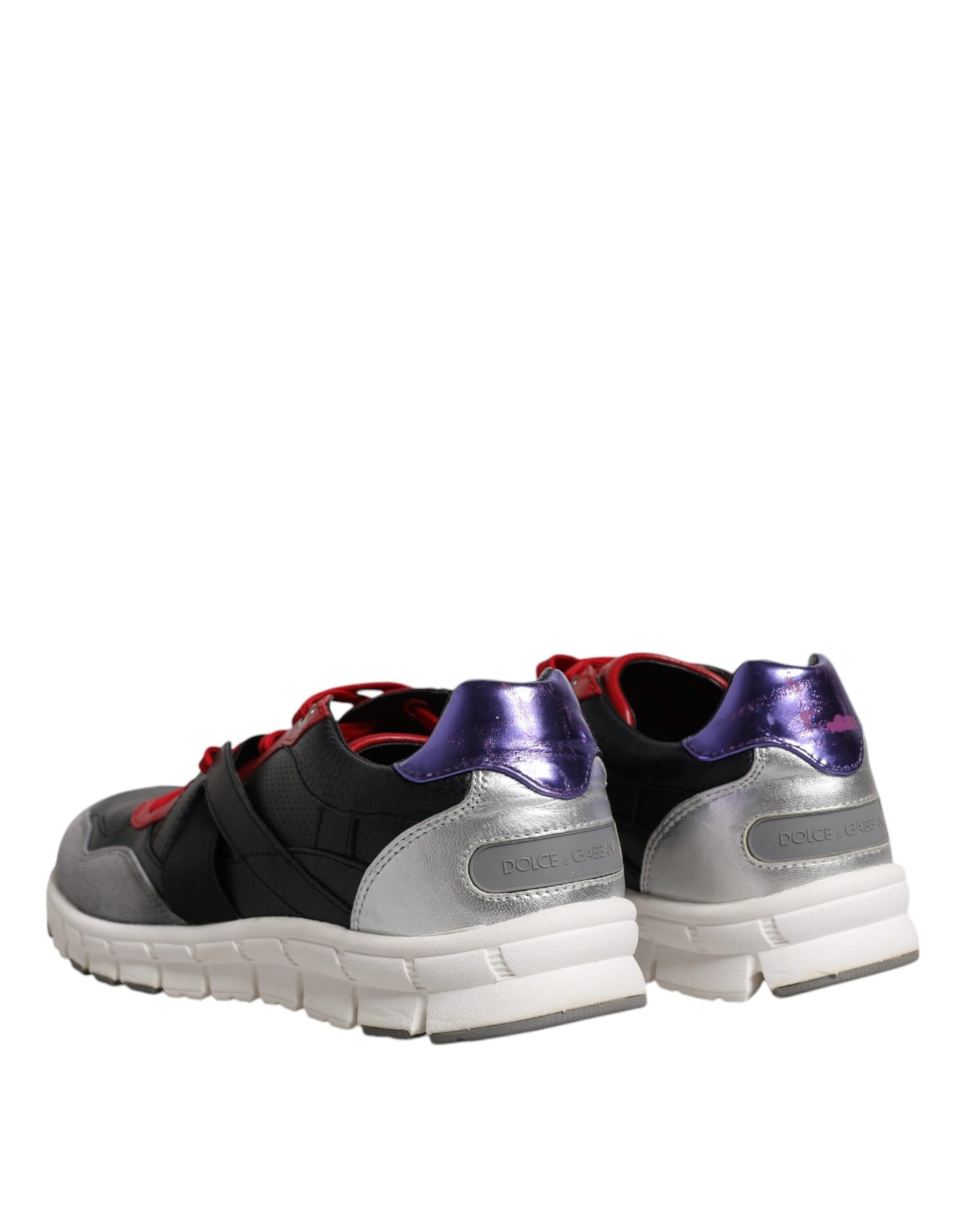 Multicolor Leather Suede Low Top Sneakers Shoes-Dolce & Gabbana-LabelTerrace.com