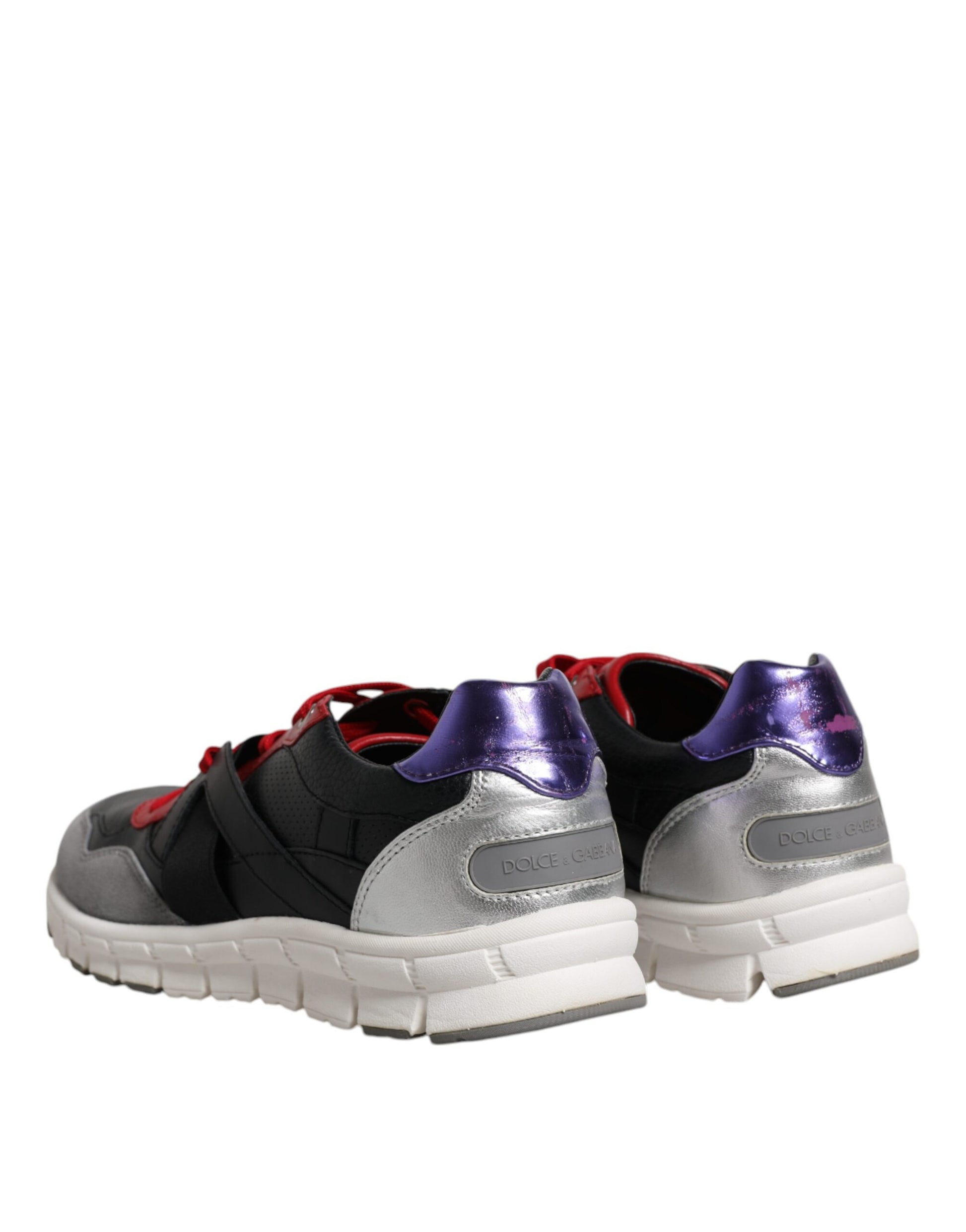 Multicolor Leather Suede Low Top Sneakers Shoes-Dolce & Gabbana-LabelTerrace.com